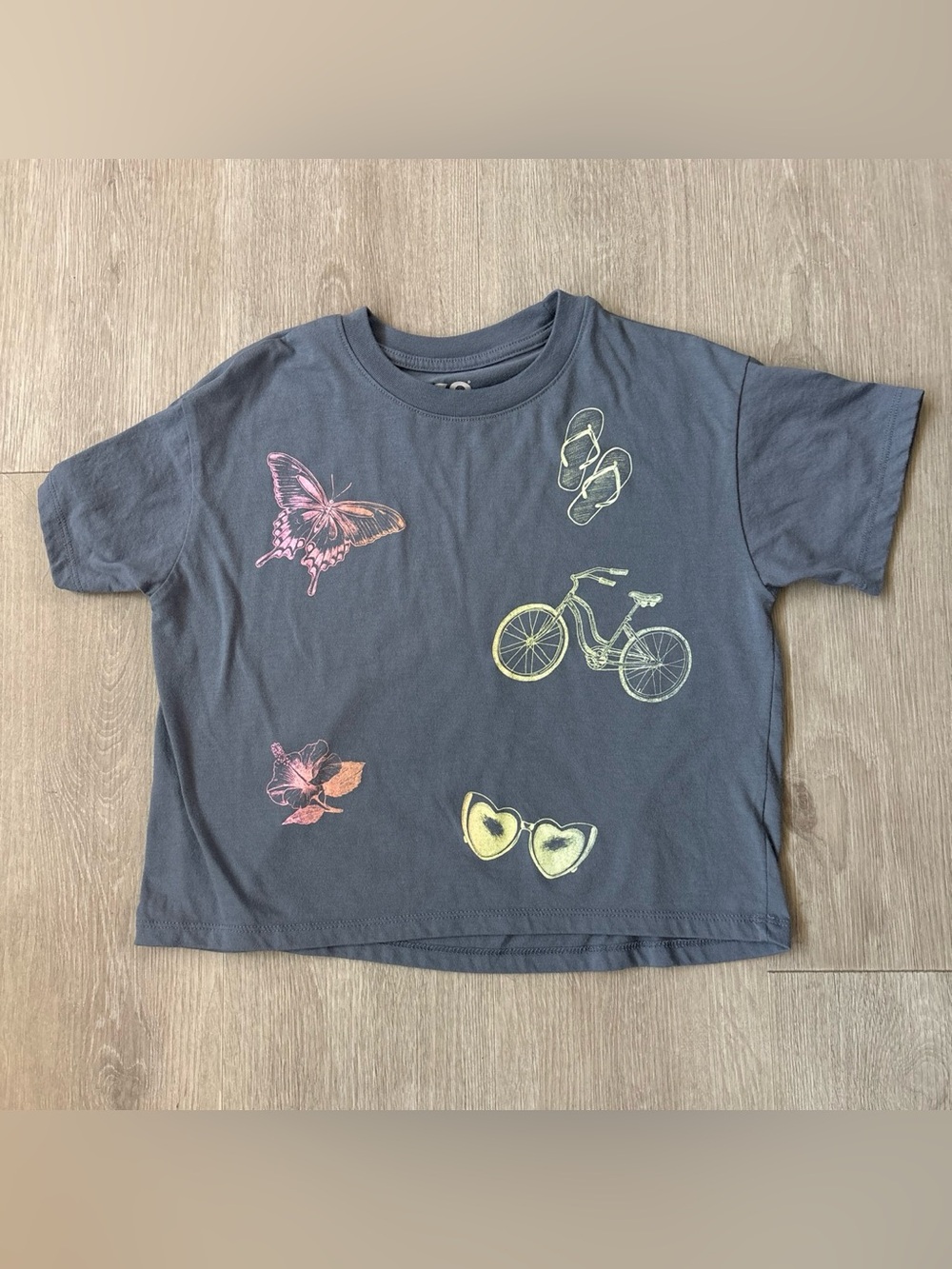 SO Boxy Cropped Short Sleeve Tee Girls Large 10/12